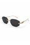 Jeweled Geometric Gold Rimmed Ultra Light Black Women's Sunglasses - 3