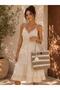 Imported Bohemian Straw Bag Beige White Shoulder Strap Women's Bag Premium Quality - 6