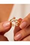 Moonelle Zircon Stone Sun and Moon Motif Adjustable Ring - 4