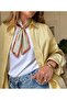 Orange Cream Gold Thin Buckle Scarf
