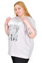 Mode XL Real Big Size Women's T-Shirt Bis Collar Manhattan U26118 Gray - 3