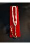 White Plastic Pearl and Gold Color Metal Detailed 33-Piece Prayer Beads - 2