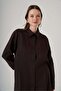 1073 Embroidery Detailed Linen Set - Dark Brown - 3
