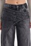 Women's Cross-Closure Front Detailed Design Palazzo Jeans - 4