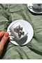 2-Piece Porcelain Coffee Cup with Teddy Bear Decoration, Silver Gilded Special Design Cup 90 ml - 2