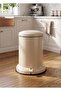 Metal Pedal Trash Can Beige 25 Lt