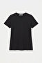 Women's Black S6-1 Crew Neck Organic Cotton T-Shirt - 3