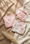 Floral Patterned Cotton Baby Girl 4-Piece Romper Set - 5