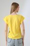 100% Cotton Crew Neck Low Sleeve Basic Women's T-Shirt 21979 Light Yellow - 4