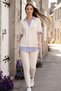 Women's sleeve lapel striped shirt collar short sleeve blouse pants modal suit - 6