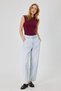 Women's Skater Jean Pants – High Waist, Wide Leg, Comfortable Fit, 100% Cotton, Blue Denim - 3