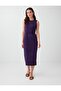 Purple Back Detailed Sleeveless Midi Dress