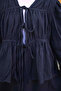 Black Front Tie Elastic Sleeve Kimono Skirt Set - 3