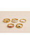 Tazen Gold 5-Piece Minimal Ring Set Elegant Combination Jewelry - 2