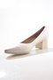 540 Women's Genuine Leather Thick Heeled Classic Shoes - 3