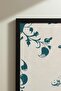 Blue Floral Motif Arabic Verse Table Single Wooden Table - Black Wooden Framed Home and Business Table - 4