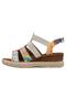 Women's Vegan Leather Multicolored Thick Sole Sandals - Artsy Design - 6