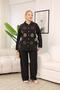 طقم أسود من قماش التينسل المطرز بمقاس كبير
