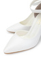 Women's Faux Leather White Heeled & Stiletto Shoes - 3