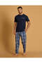 Men Blue And Black Printed Pyjama Set Of 2