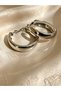 Women's Silver Color Steel Chunky Hoop Earrings - 4