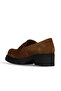 Tan Suede Women's Wedge Heeled Shoes - 4