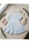 Girl's Striped Embroidered Dress - 100% Cotton - Lilac