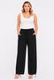 Women's Plus Size Black, Elastic Waist, Adjustable Leg Sports Pants 65N39523 - 4