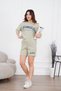 Women's Khaki Summer T-Shirt Shorts Casual Printed Sports Set - 5