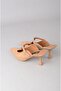 Seç 2622 genuine leather women's heel slipper (heel height: 9 cm) sigaro - 5