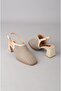 Select 2635 genuine leather heel women's shoe (heel height: 7 cm) beige - 7