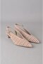 Seç 5132-1 Genuine Leather Heel-Style Women's Shoes (Heel Height: 5 cm) Beige Suede - 2