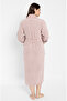 Şalyaka Square Jacquard Bamboo Cotton Lace Stylish Women's Bathrobe Soft Textured Super Absorbent - 4