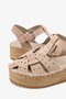 Menes Beige Suede Leather Women's Stone Espadrille Sandals - 4