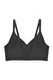 Seamless Bra - Elara |   Black Laser Cut Wire-Free Thin Wick Textured Seamless Women's Bra - 2