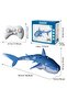 Remote Control Shark Toy with Double Power Propeller, 2.4GHz Water Spray & LED Light, 1:18 Scale RC Fish, Blue and White - 2