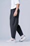 Men's Anthracite Drawstring Waist Straight Cut Pocketed Trousers Sweatpants Hzl24S-Mxc8948-27 - 3