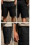 Men's Black Muslin Fabric Pocketed Elastic Waist Drawstring Thin Above Knee Shorts 26Esrth515 - 4