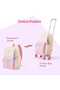 16.5” School Backpack w/ 4-Wheel Trolley–Lightweight Laptop School Bag Set, Blush Rush Pink - 4