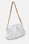 Women's White Chain Strap Soft Textured Daily Stylish Clutch Hand, Arm and Shoulder Bag - 2