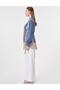Shirt Detailed Rayon Sweatshirt Indigo - 4