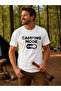 Camping Mode on Printed 100% Cotton Unisex Navy Blue Camping T-Shirt - 4