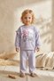 Girl's Kind Nature Printed Ruffle Detailed Lilac Tracksuit Set - Cotton Comfortable Cut Two-Piece Set