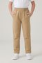 Unisex Children's 2-Thread Seasonal Ribbed Waist Straight-Leg Compact Beige Sweatpants Combed Cotton Trousers for School and Daily Use - 3