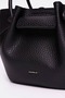 Women's Mini Hand and Shoulder Bag with Drawstring Detail, Stylish Daily Bag, Black - 6