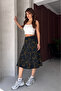 Women's Midi Length Patterned Wrap Skirt - 2
