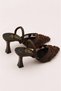 Women's Heeled Shoes with Pearl Embroidery on Tulle - 8
