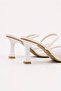 Women's Heeled Shoes with Pearl Embroidery on Tulle - 5