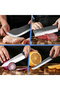 5-Piece Professional Kitchen Knife Set with Protective Sheaths, Hammered Sharp Blades for Meat, Vegetables and Fruits, Ergonomic Handle Chef Knives for Home Cooking and Culinary Chefs - 4