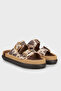 Sydney 2.0 Leather Straw Detailed Double Strap Buckle Slippers Slippers Syd212 - 3